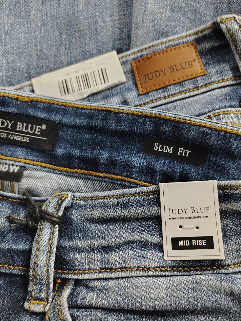 Judy Blue Slim Fit Mid Rise Jeans Dark Wash Stretch Denim NWT 18W - Picture 6 of 8